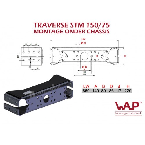 WAP traverse STM150/75 LW: 850mm